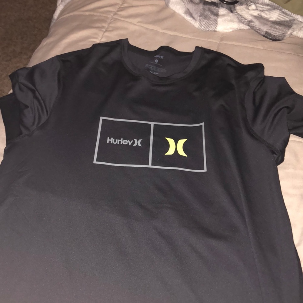 black t shirt with lime green accent